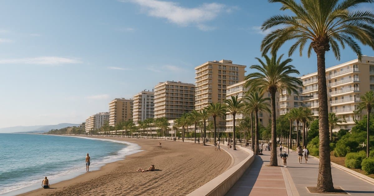 Playa y paseo marítimo de Torremolinos