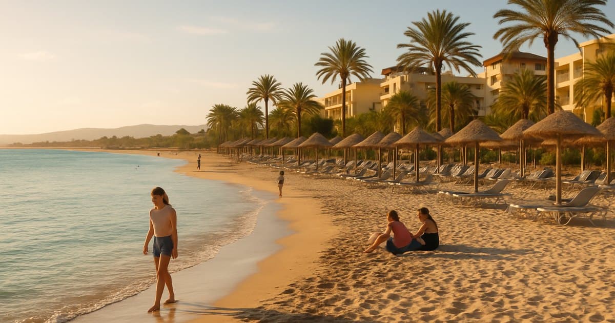 Playa tranquila y soleada en noviembre, sin aglomeraciones.