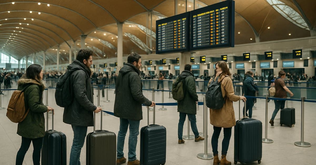 Mostrador de facturación en terminal de aeropuerto.