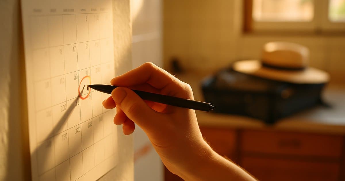 Calendario de 2027 en la pared con los festivos de Cantabria marcados